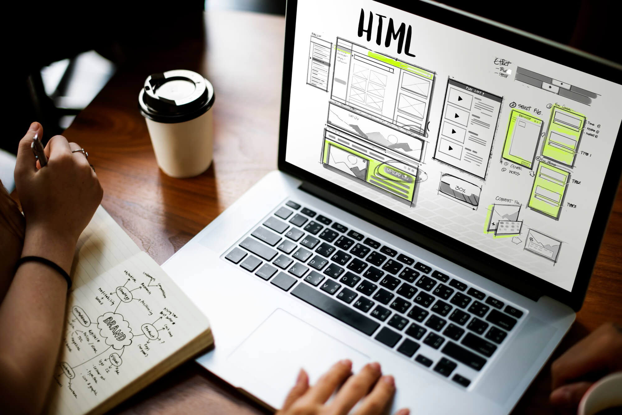 Website Development Layout Sketch Drawing