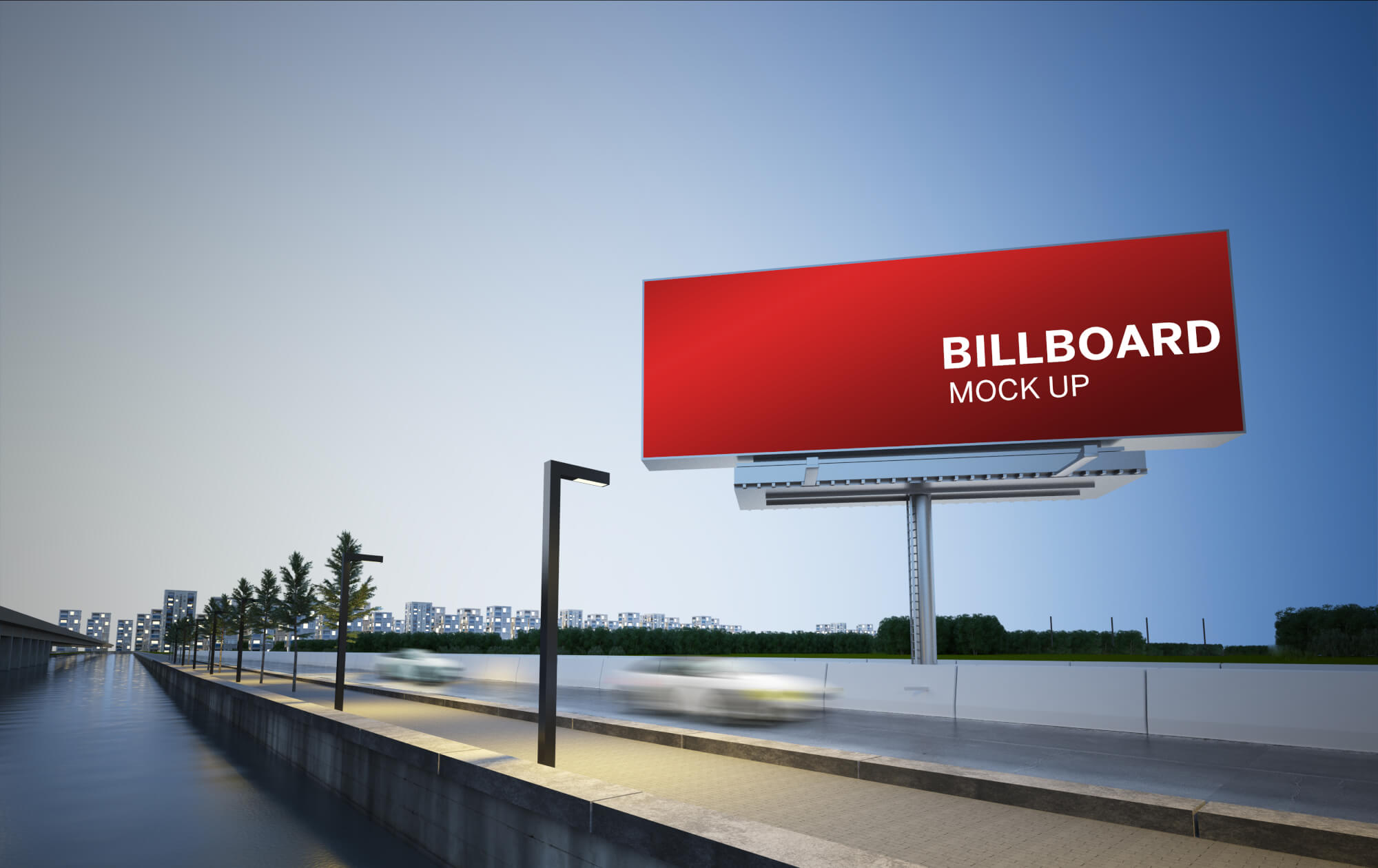 Billboard Mockup On Highway