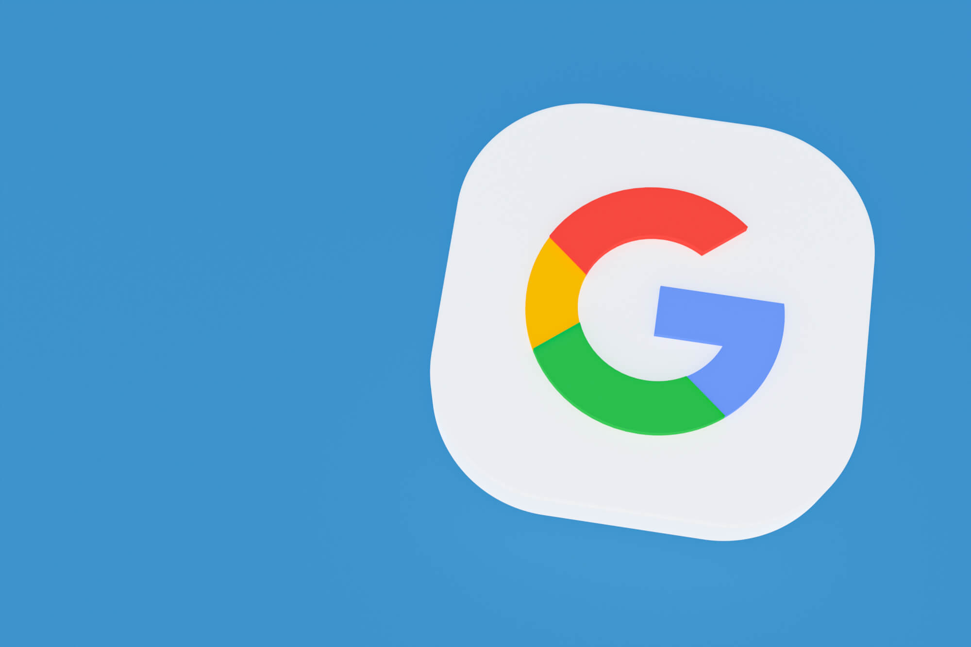 Google Application Logo 3d Rendering On Blue Background