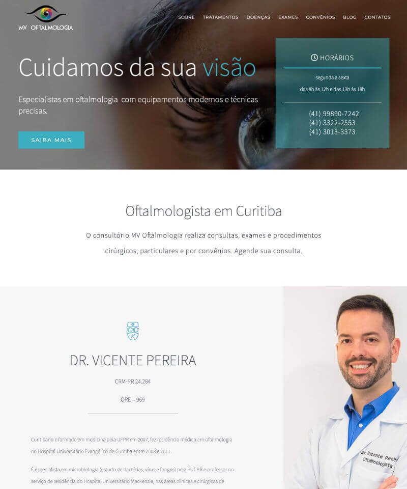 Criação de Sites MV Oftalmologia