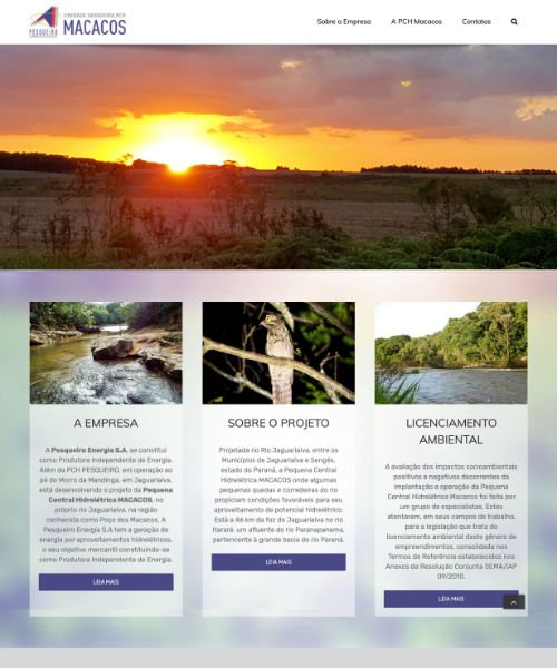 Criação de Sites PCH Macacos