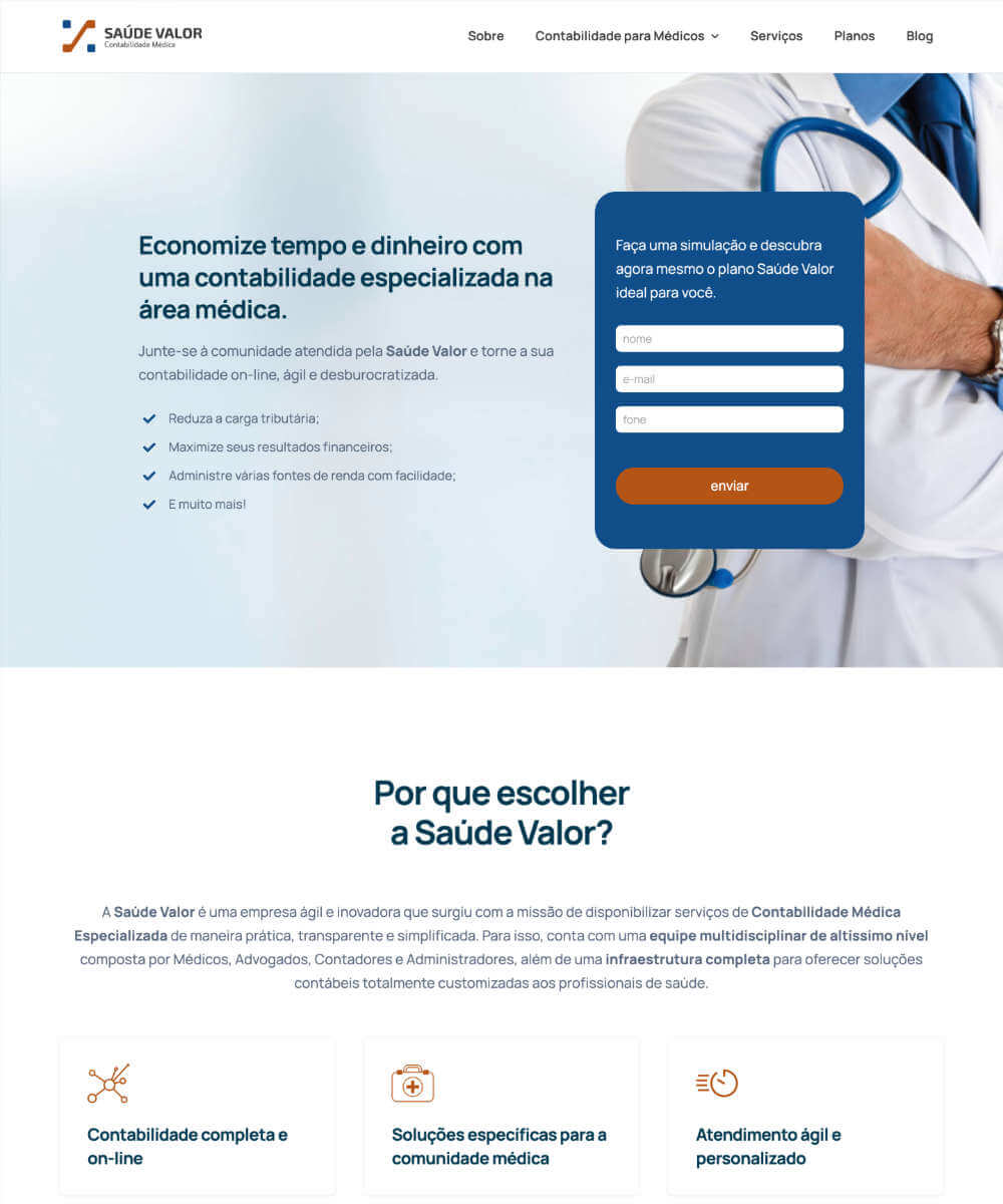 Criação de Sites Saúde Valor