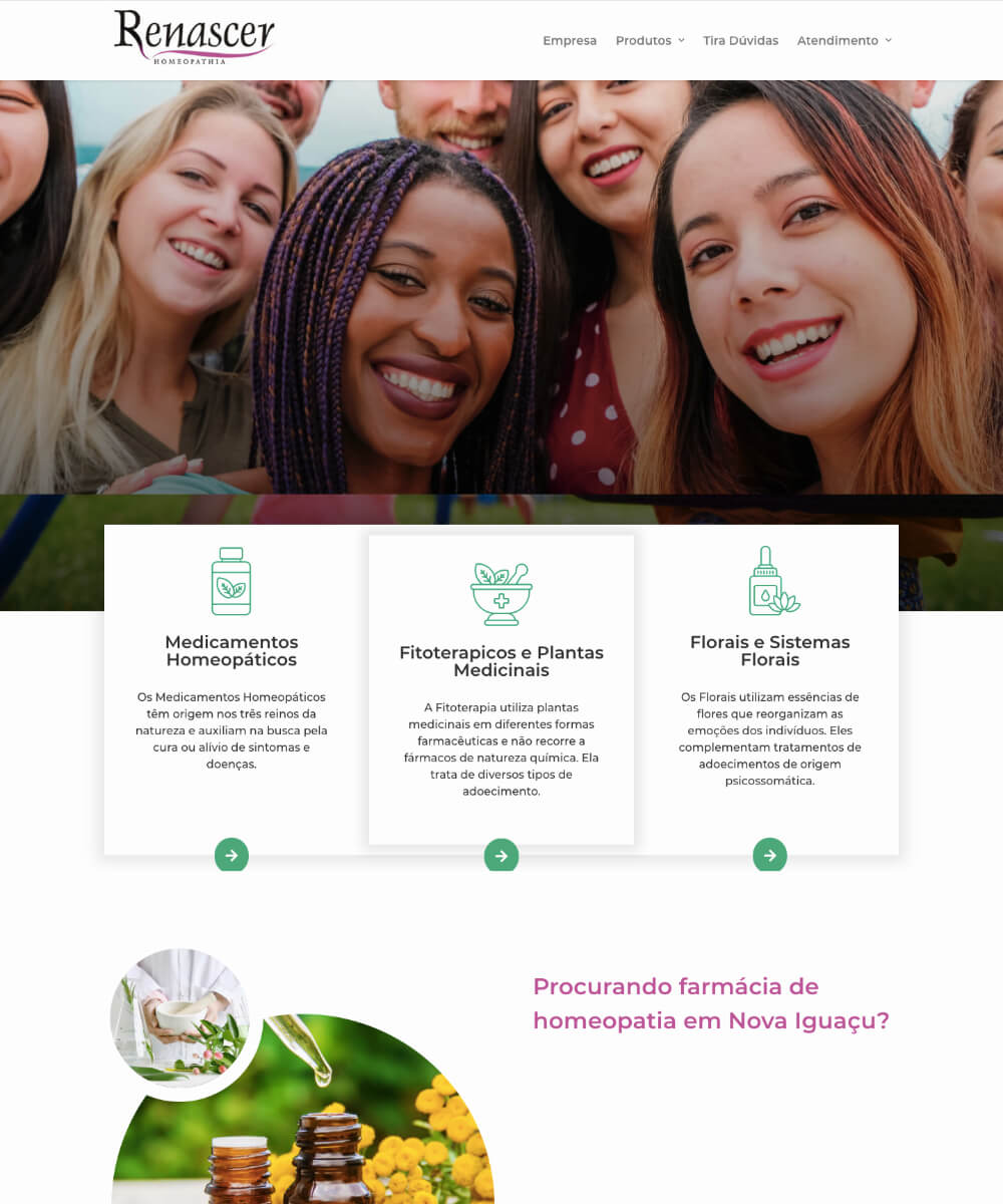 Criação de Sites Renascer Homeopathia