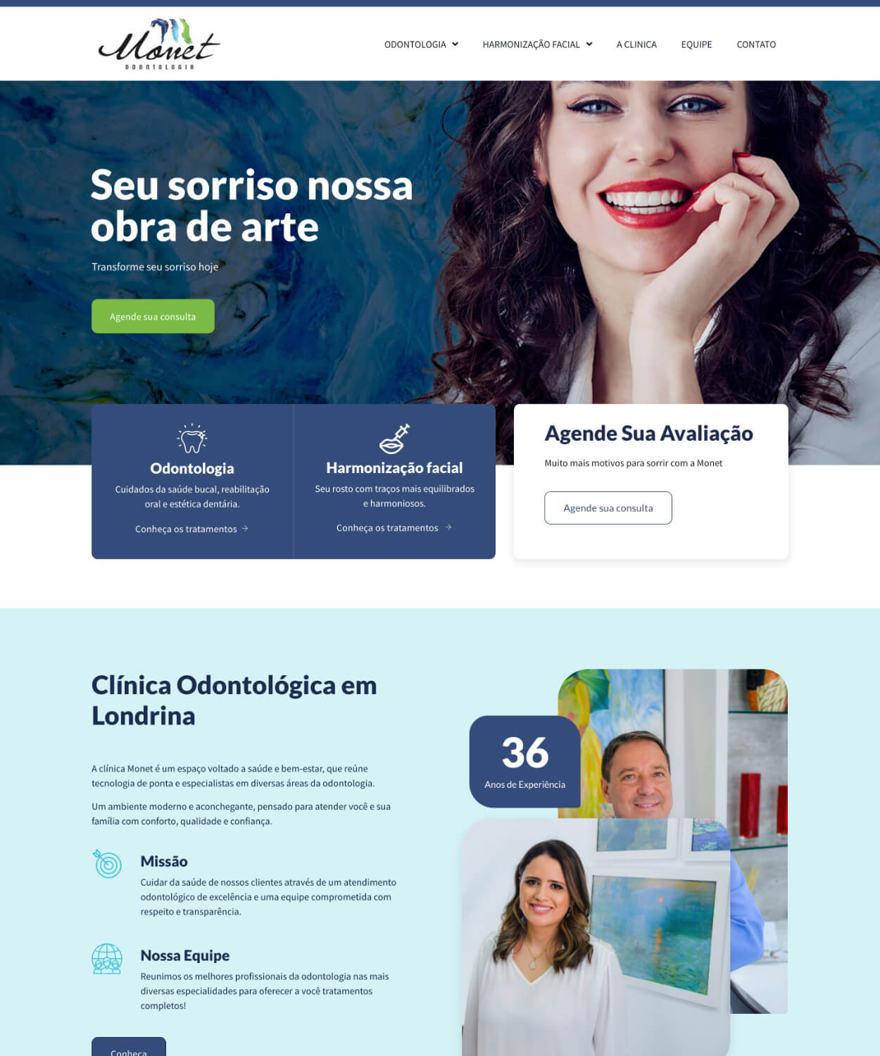 Criação de Sites Conceito Ideal - Monet Odontologia