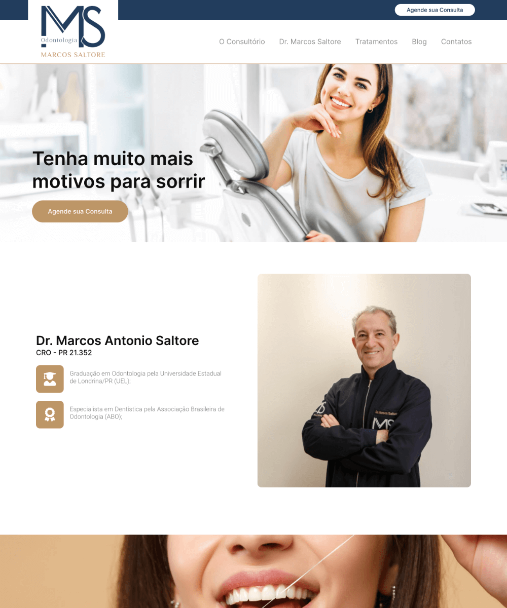 Criação de Sites Conceito Ideal - Marcos Saltore Odontologia